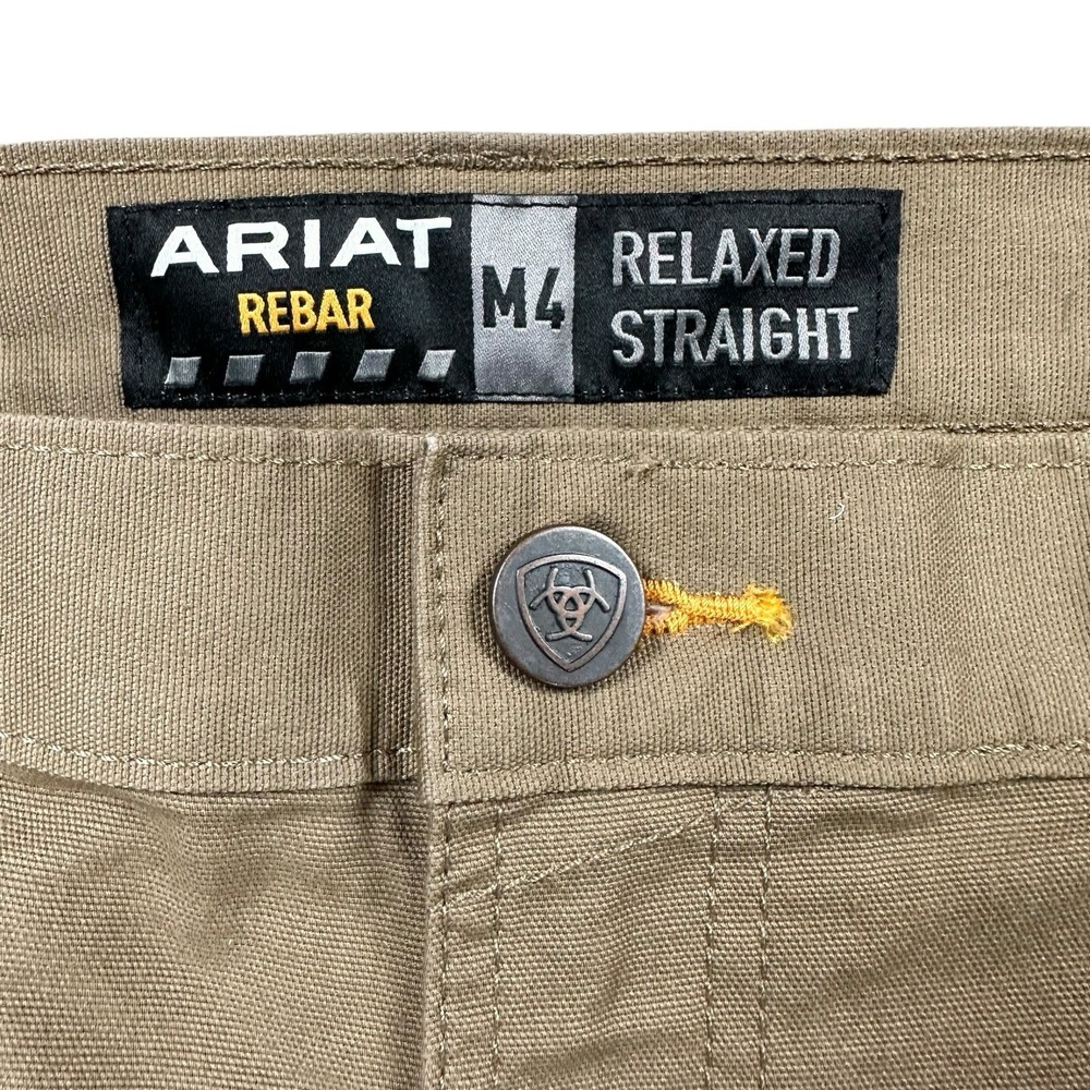NEW Ariat M4 Pants Mens 40x32 Work Rebar Relaxed Tan Canvas Straight Leg Stretch - Picture 5 of 5